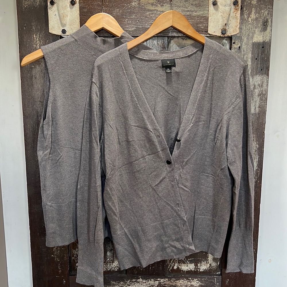 Worthington sleeveless turtleneck and cardigan